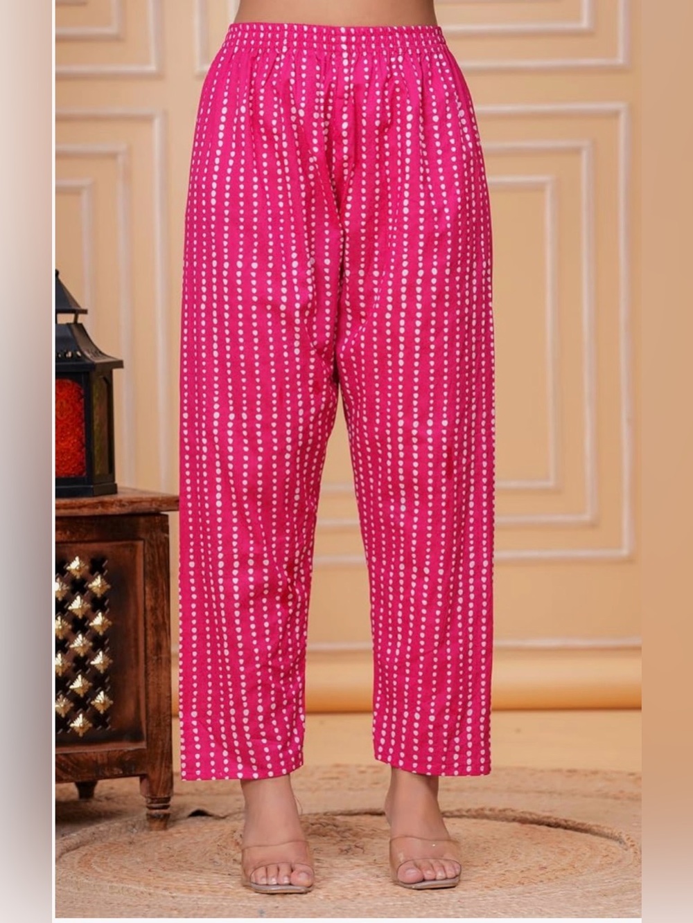 Anthropologie Red and White Casual Lounge Pants Medium NWOT
